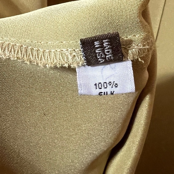 Peter Cohen | Silk Shirt Dress V-Neck Split Neckline Popover Chartreuse Size XS - Picture 15 of 16